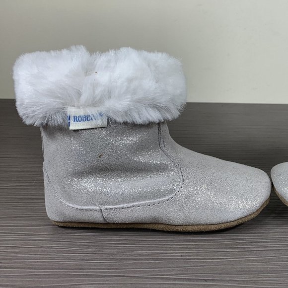 Robeez 'Thea Twinkle' Bootie, Grey Leather, Walker Size 24 months - Picture 7 of 11